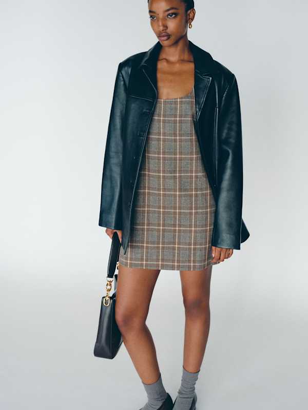 Elinda Dress - Cafe Plaid