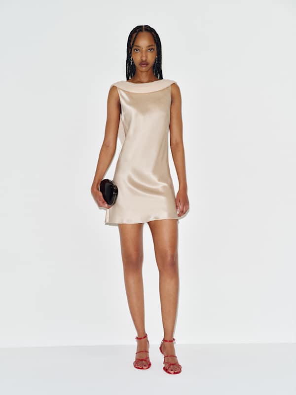 Jonelle Silk Dress - Almond