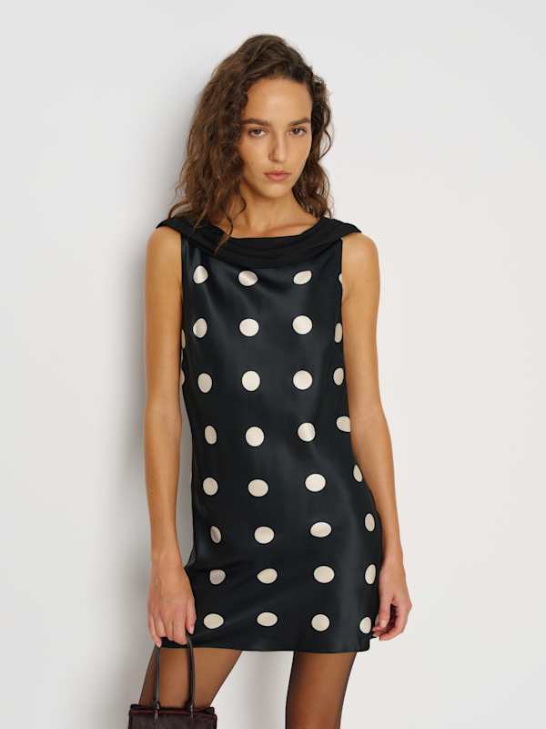 Jonelle Silk Dress - Moon Dot