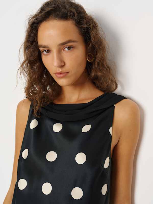 Jonelle Silk Dress - Moon Dot