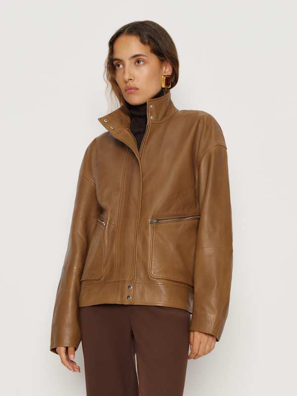 Veda Harrison Leather Oversized Bomber - Topanga Canyon Leather