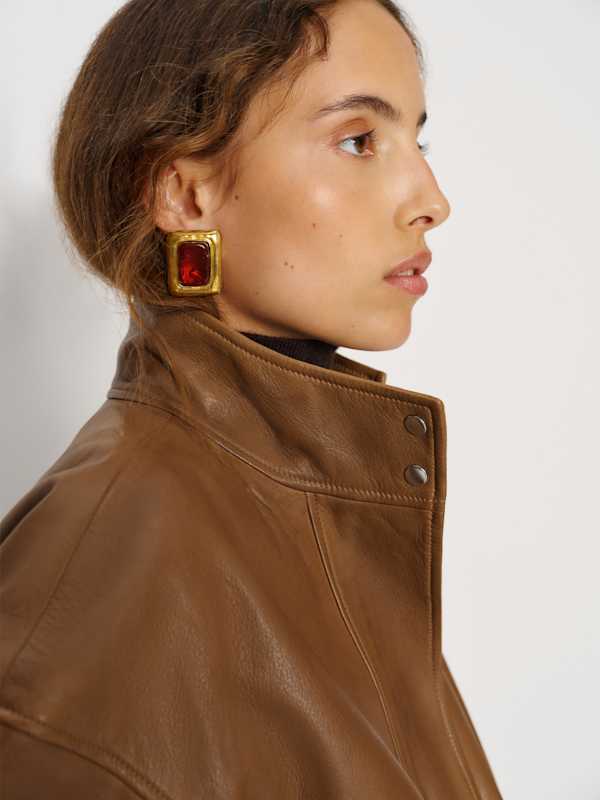 Veda Harrison Leather Oversized Bomber - Topanga Canyon Leather
