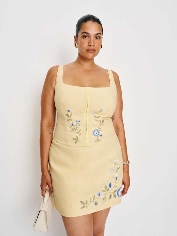 Ren Linen Skirt Es - Parmesan