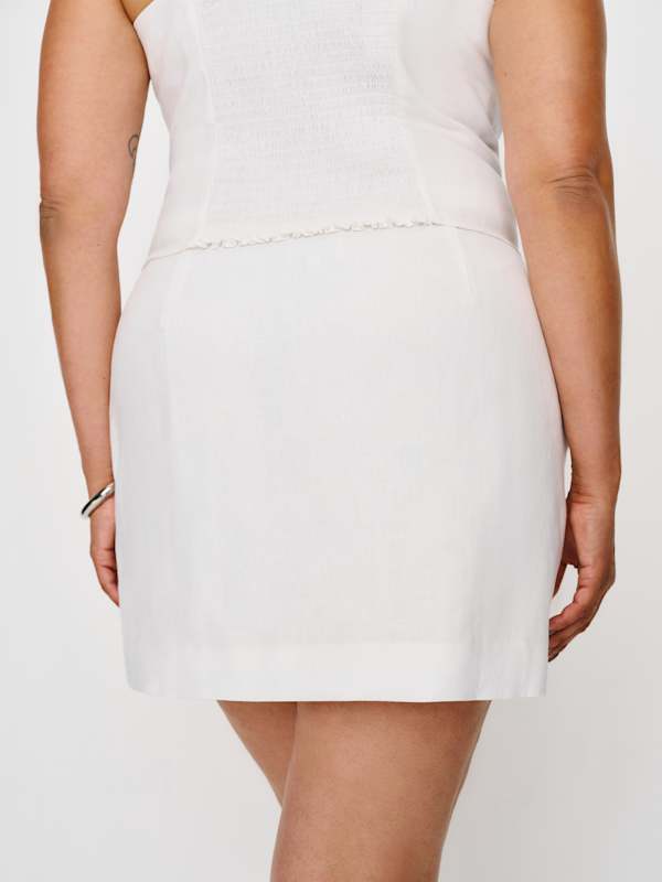Jupe en lin Ren grandes tailles - Blanc