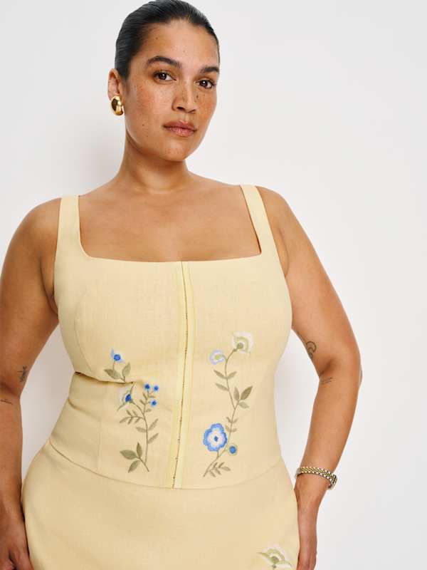 Juliet Linen Top Es - Parmesan