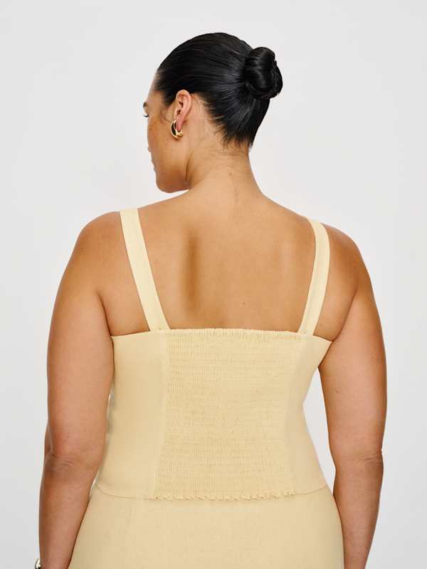 Juliet Linen Top Es - Parmesan