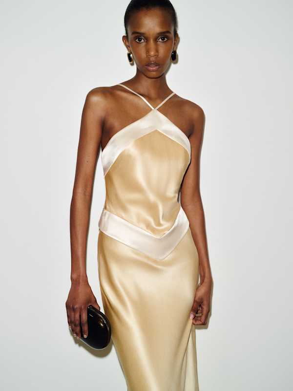 Jillian Silk Dress - Parmesan