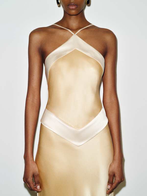 Jillian Silk Dress - Parmesan