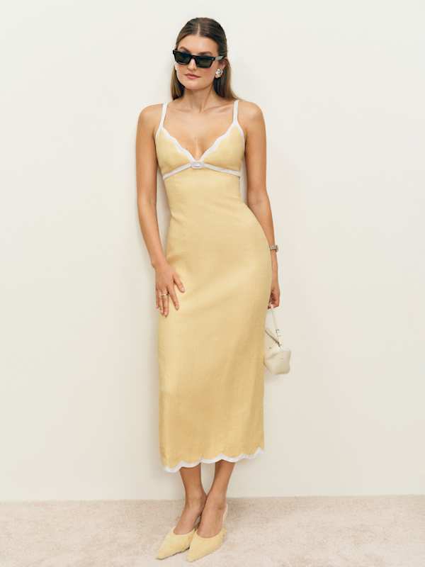 Sara Linen Dress - Parmesan