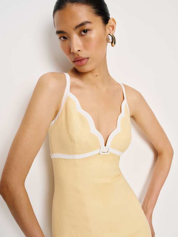 Sara Linen Dress - Parmesan