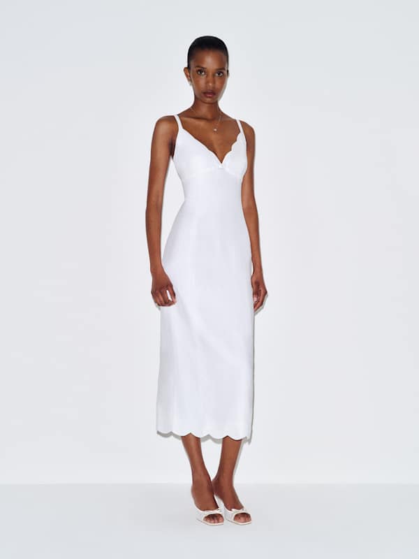 Sara Linen Dress - White