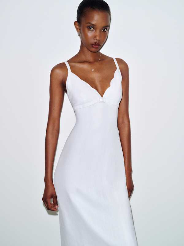Sara Linen Dress - White