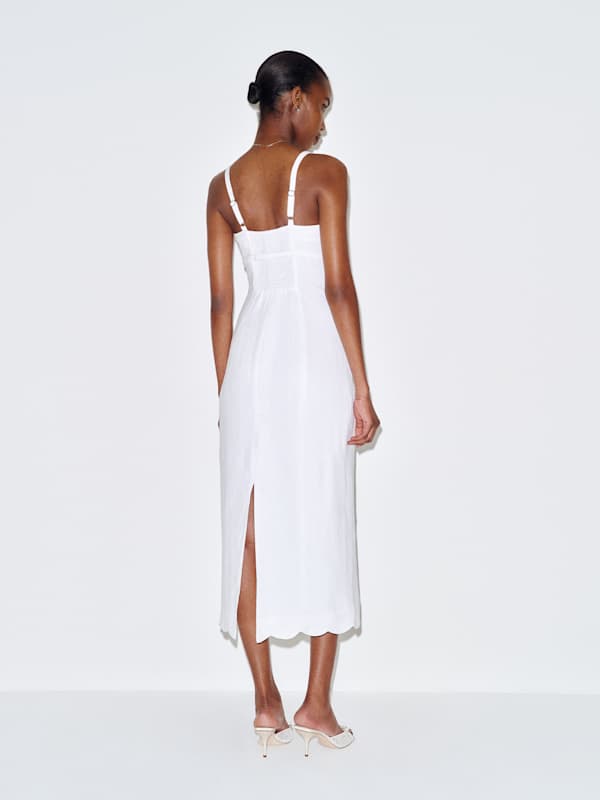 Sara Linen Dress - White