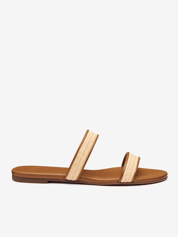 Lenora Flat Sandal - Natural Raffia