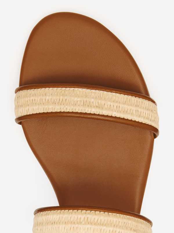 Lenora Flat Sandal - Natural Raffia