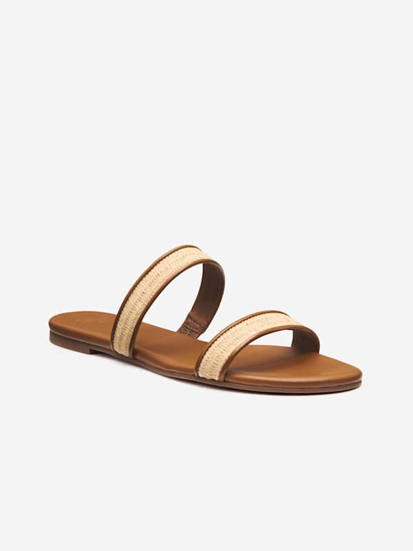 Lenora Flat Sandal - Natural Raffia