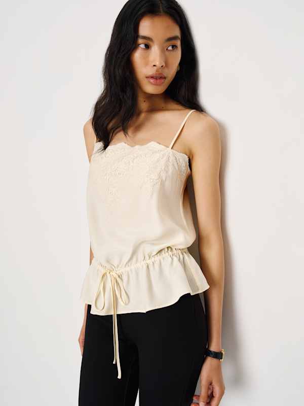 Silvia Silk Top - Fior Di Latte