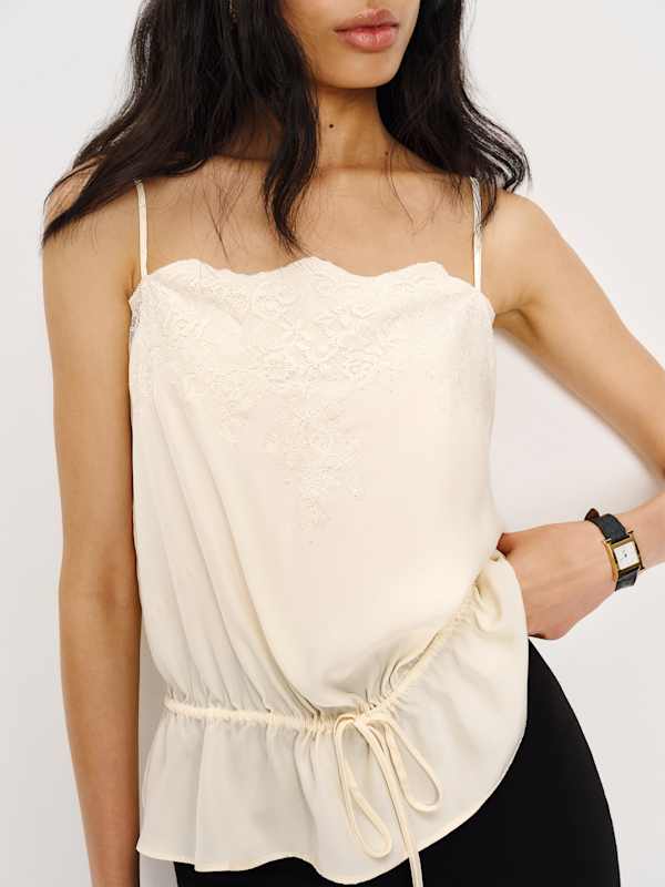 Silvia Silk Top - Fior Di Latte