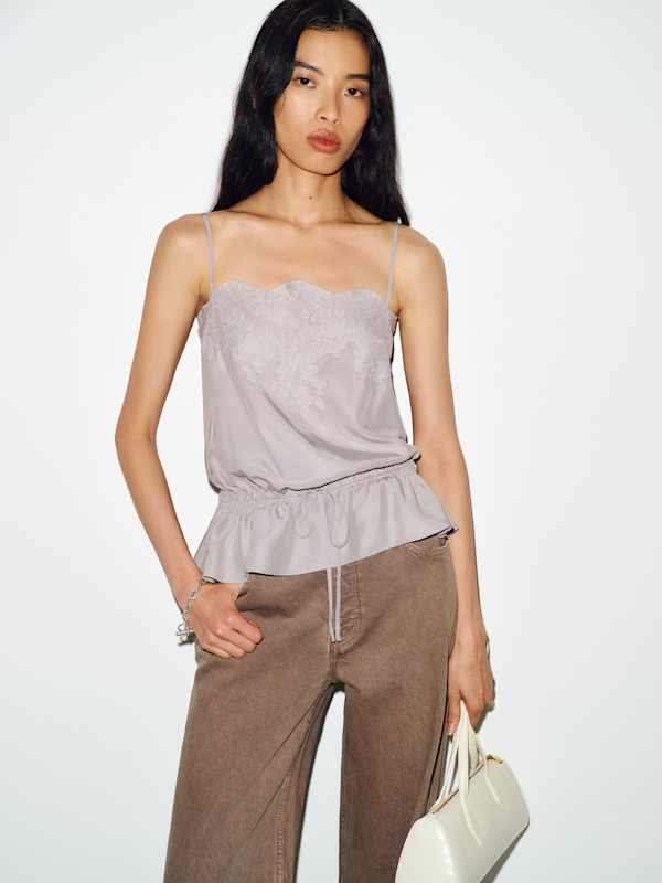 Silvia Silk Top - Lavender Mist