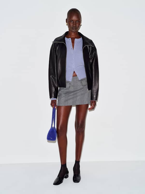Calloway Low Rise Skort - Charcoal Plaid