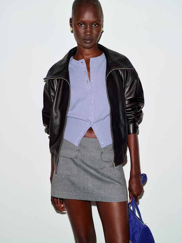 Calloway Low Rise Skort - Charcoal Plaid