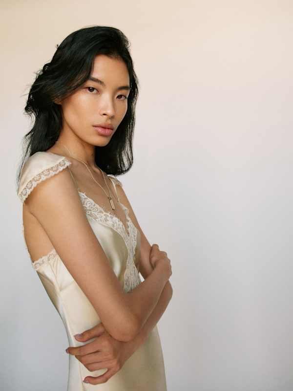 Robe en soie Serafina - Sucre