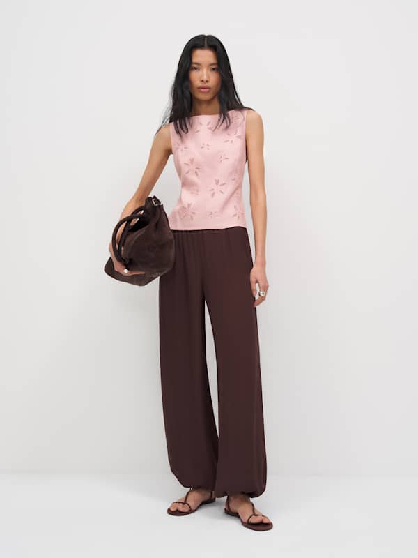 Evelina Linen Top - Lotus