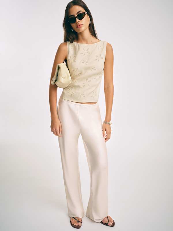 Evelina Linen Top - Sugar