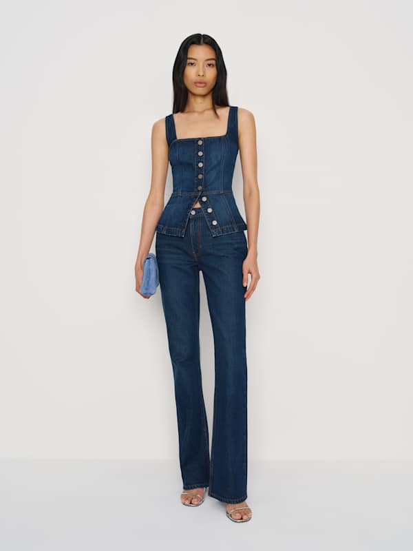 Tilly Stretch Denim Top - Nemi