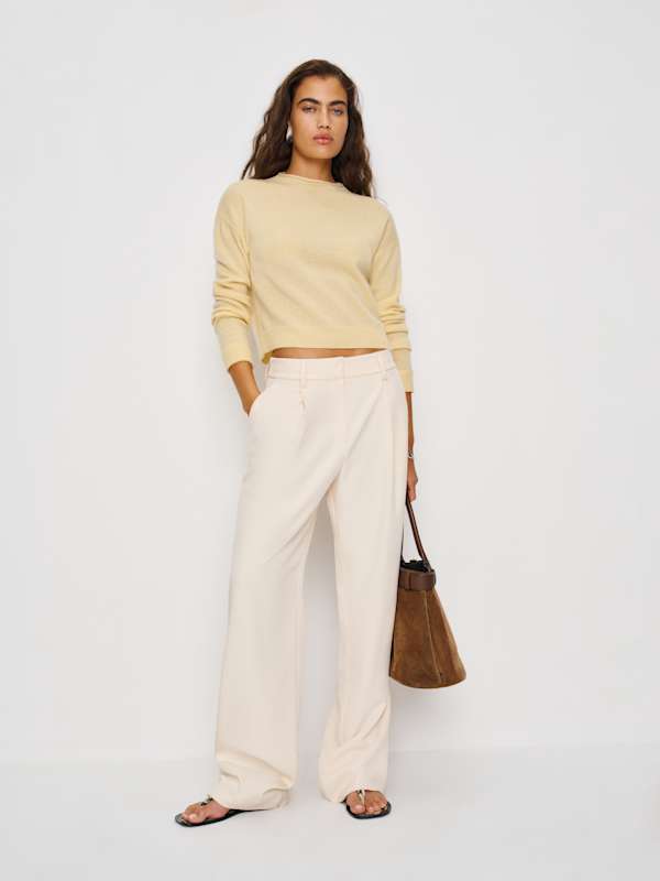 Monique Cashmere Mockneck - Parmesan