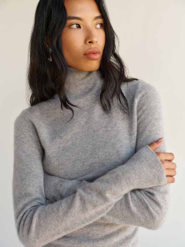Jett Cashmere Turtleneck - Granite