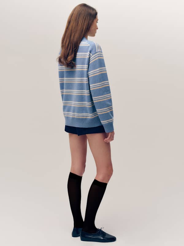 Fabian Crew Sweater - Skyline Multi Stripe