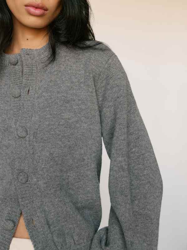 Cobel Regenerative Wool Cardigan - Mid Grey