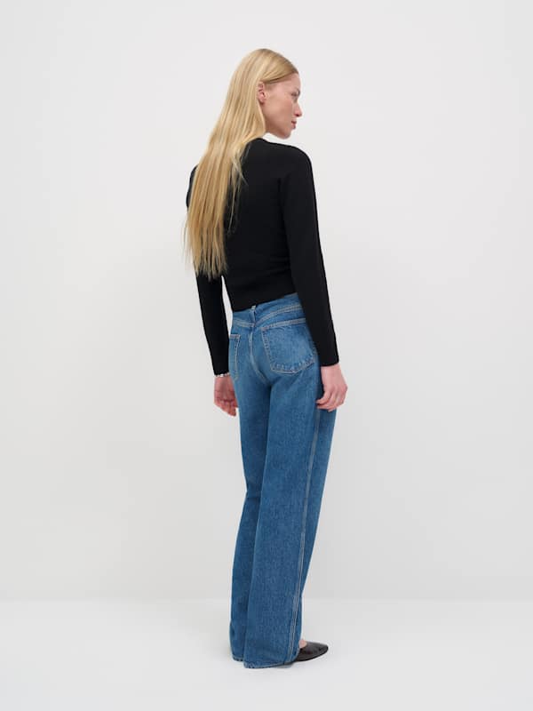 Lowen Regenerative Wool Embroidered Cardigan - Black