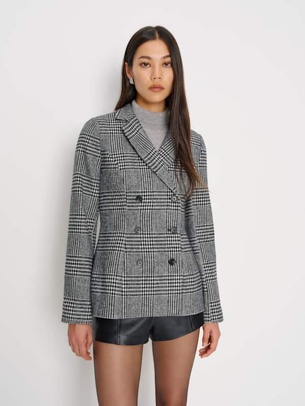 Caden Blazer - Black And White Check