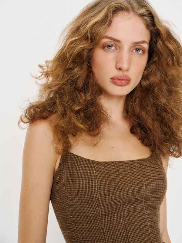 Hattie Top - Brown Check