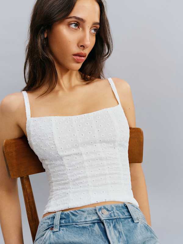 Hattie Top - White Eyelet