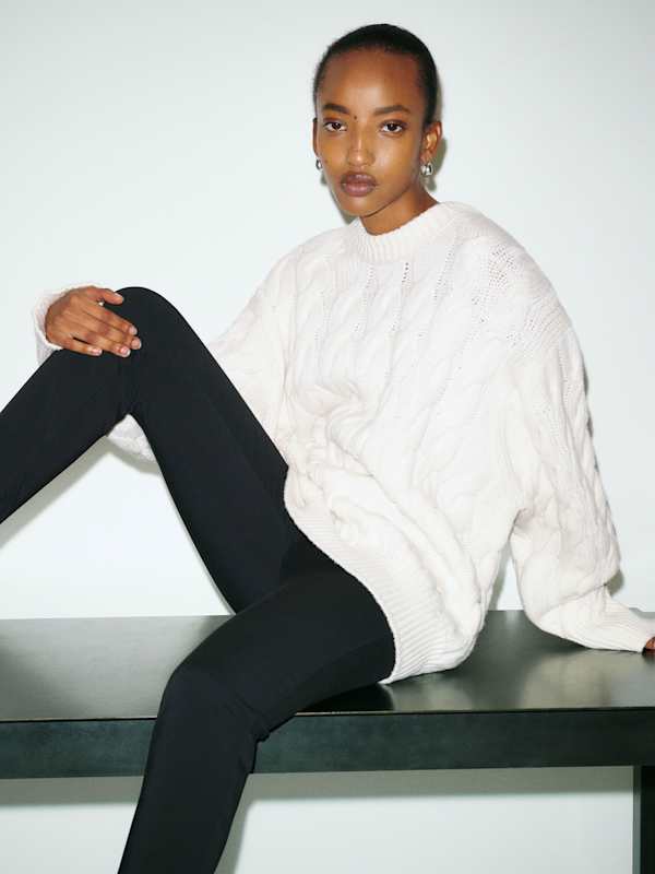 Jo Regenerative Wool Oversized Crew - Arctic Cable