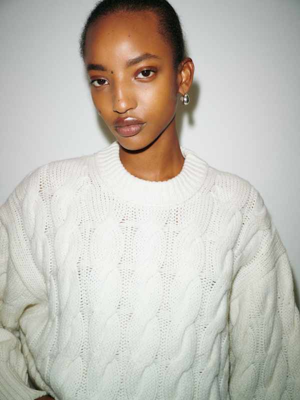 Jo Regenerative Wool Oversized Crew - Arctic Cable