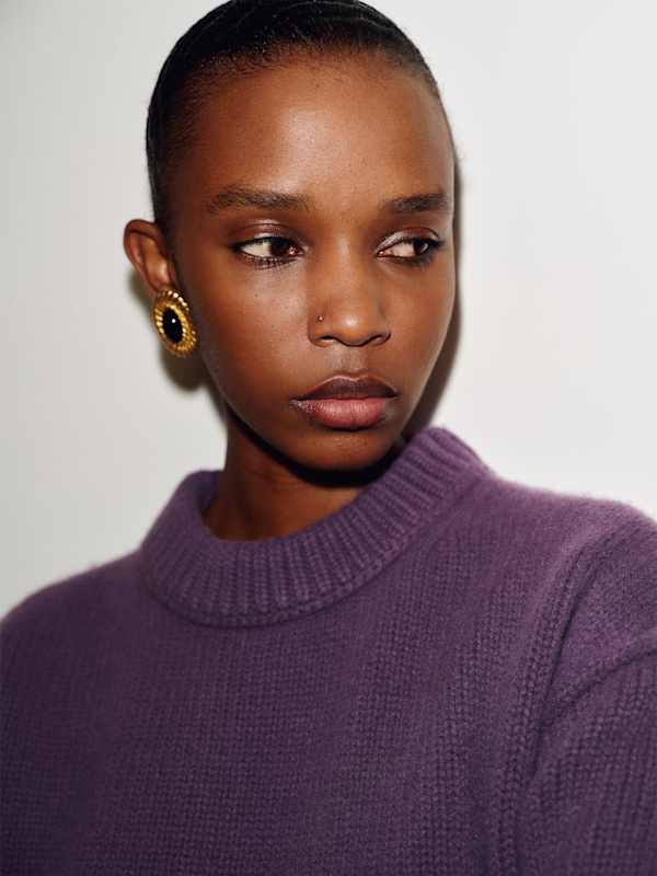 Jo Regenerative Wool Oversized Crew - Crushed Violet