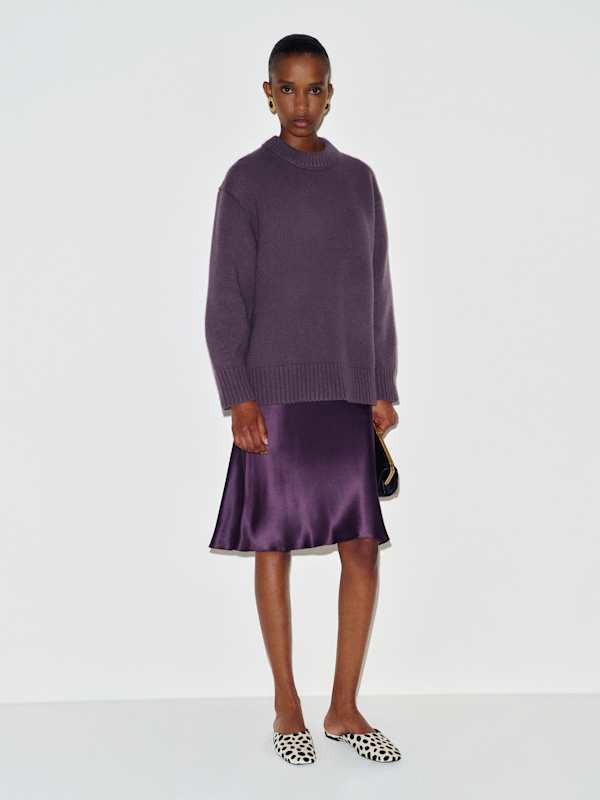 Jo Regenerative Wool Oversized Crew - Crushed Violet