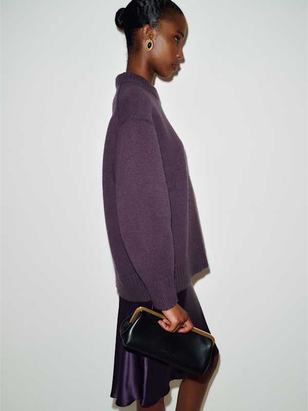Jo Regenerative Wool Oversized Crew - Crushed Violet