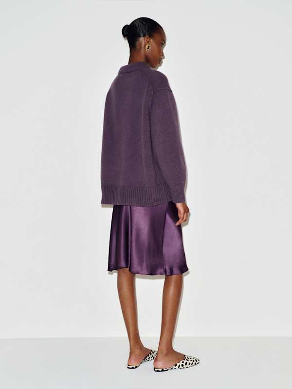 Jo Regenerative Wool Oversized Crew - Crushed Violet