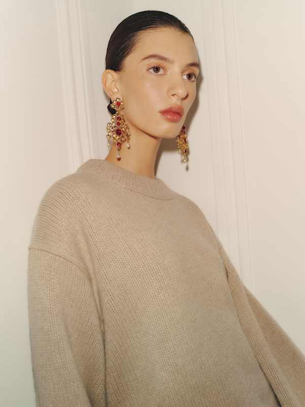 Jo Regenerative Wool Oversized Crew - Linen