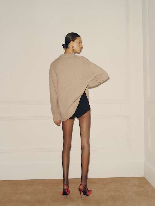 Jo Regenerative Wool Oversized Crew - Linen