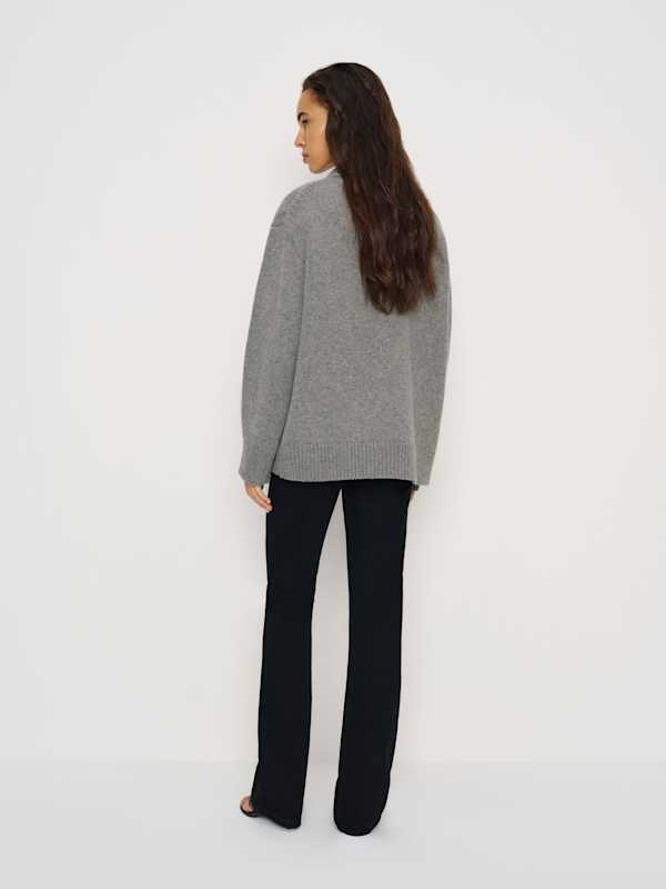 Jo Regenerative Wool Oversized Crew - Mid Grey