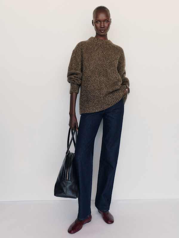 Jo Regenerative Wool Oversized Crew - Trail Mix
