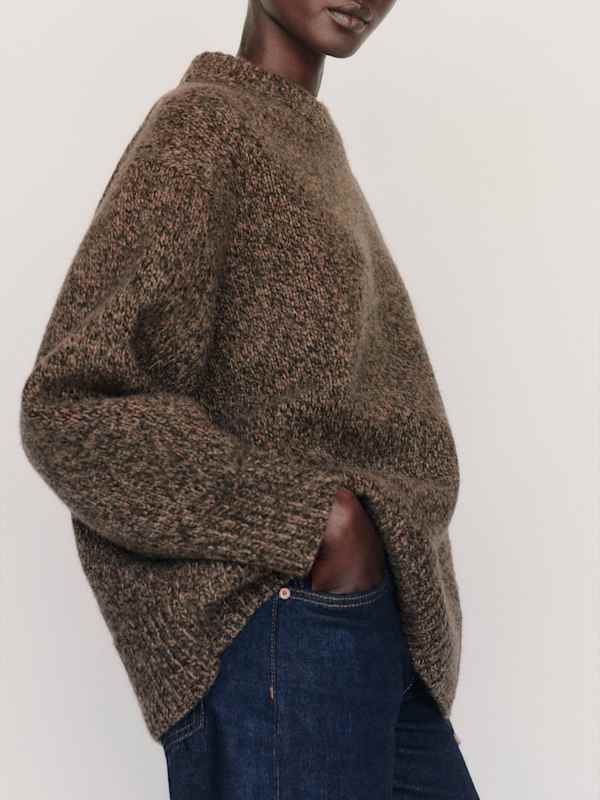 Jo Regenerative Wool Oversized Crew - Trail Mix