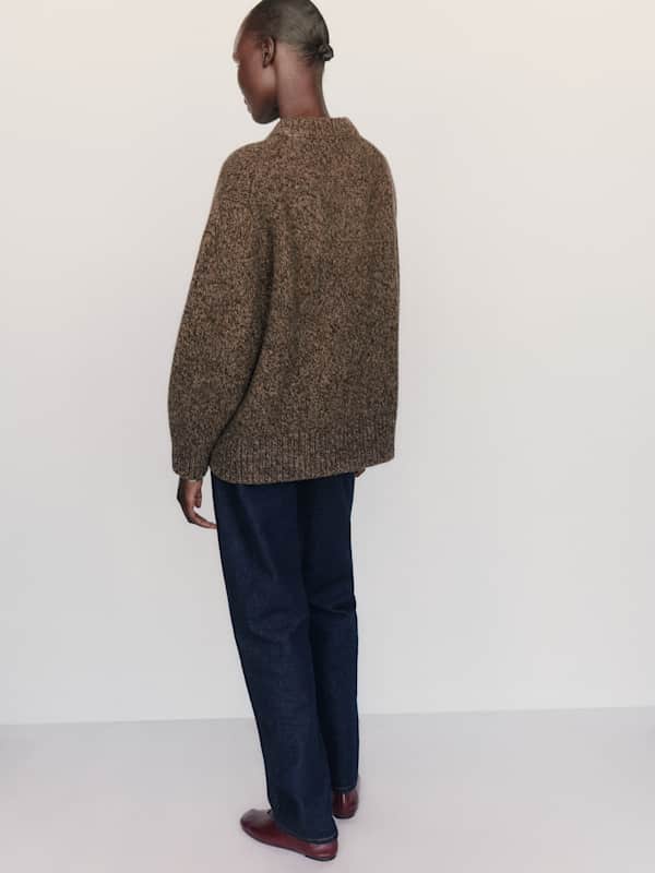 Jo Regenerative Wool Oversized Crew - Trail Mix
