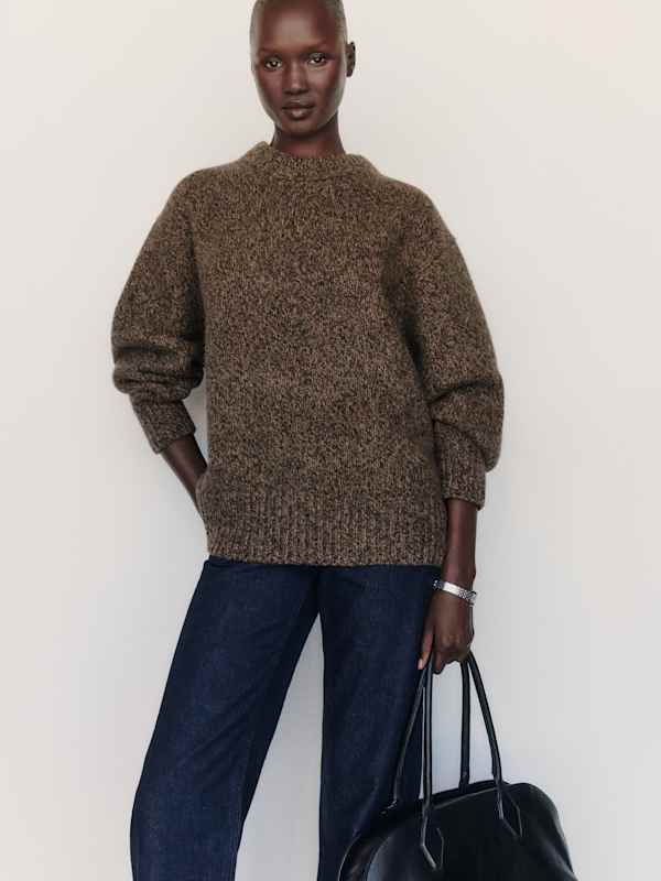 Jo Regenerative Wool Oversized Crew - Trail Mix